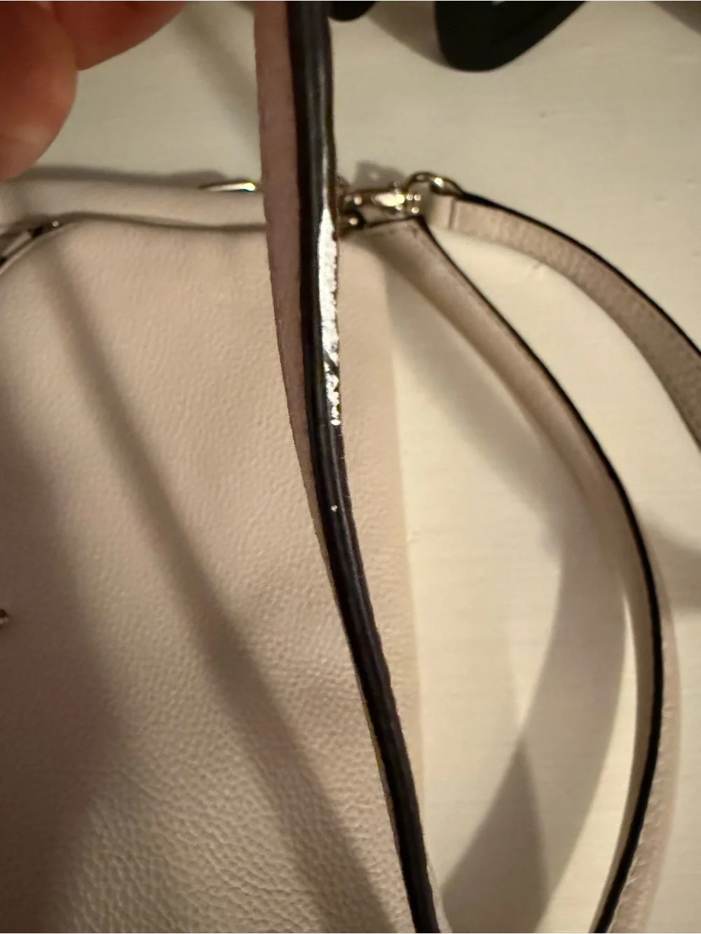 kate spade Cream Cobble Hill Devin Satchel Soft Pebble Cowhide Leather Upcycle